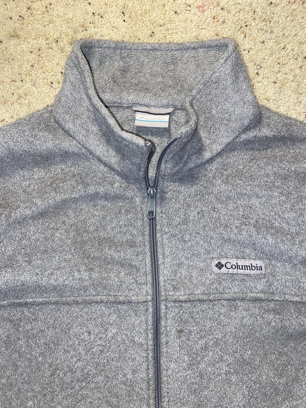 Columbia Mens XL Gray Full Zip Fleece Jacket Outdoor Hiking Full Zip Jacket